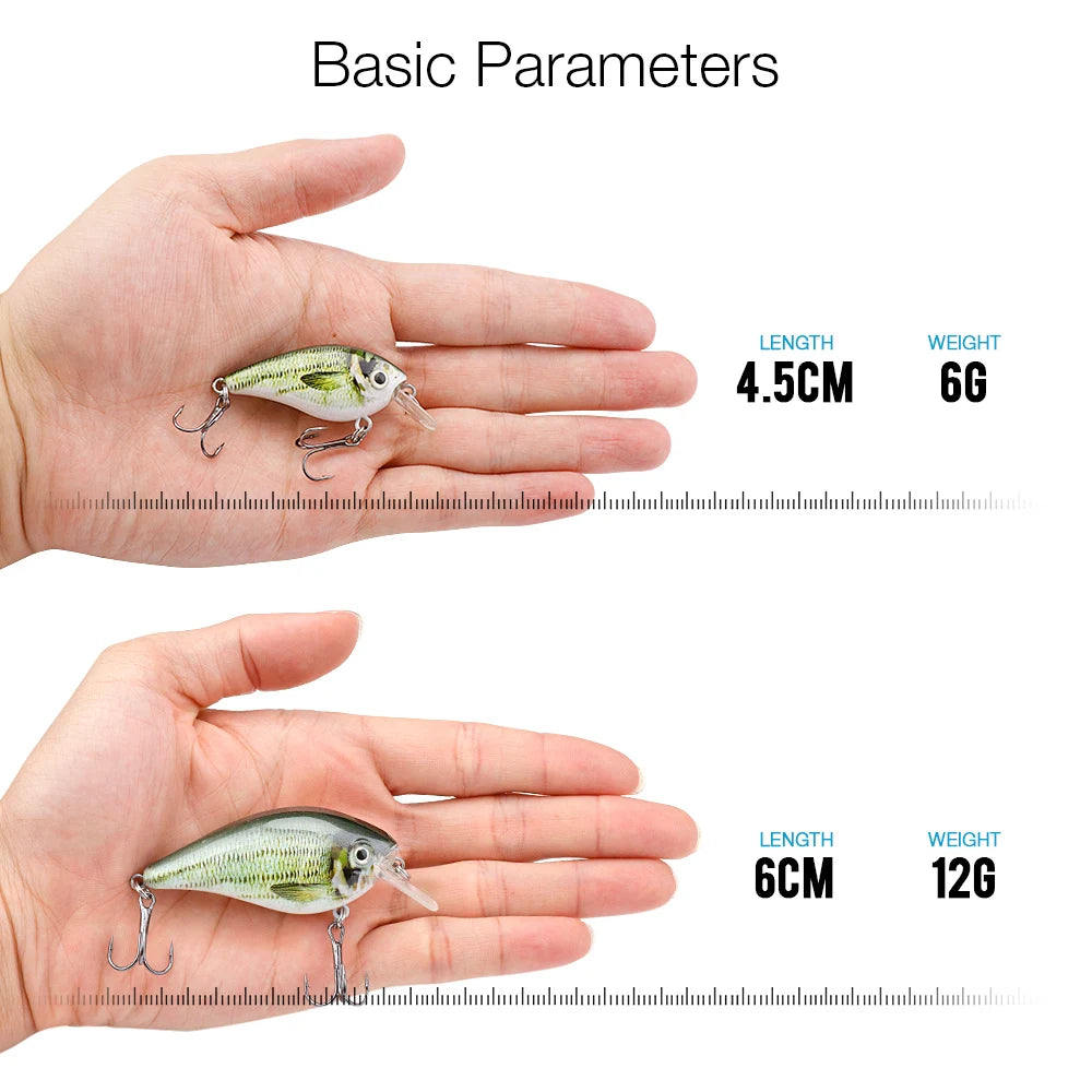 TREHOOK 4.5cm 6g Mini Minnow Wobblers Crank Fishing Lure Artificial Minnow Jerkbait Floating Hrad Lure For Trout Fishing Bait