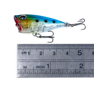 4cm 3.3g Mini Popper Crankbaits Fishing Lures Artificial Wobblers For Trolling Pike 3d Eyes Fish Topwater Swimbait Minnow