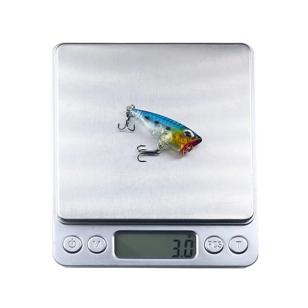 4cm 3.3g Mini Popper Crankbaits Fishing Lures Artificial Wobblers For Trolling Pike 3d Eyes Fish Topwater Swimbait Minnow
