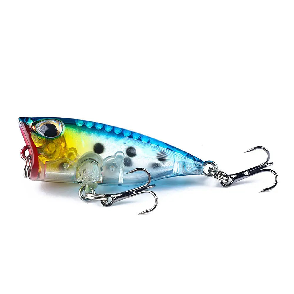 4cm 3.3g Mini Popper Crankbaits Fishing Lures Artificial Wobblers For Trolling Pike 3d Eyes Fish Topwater Swimbait Minnow