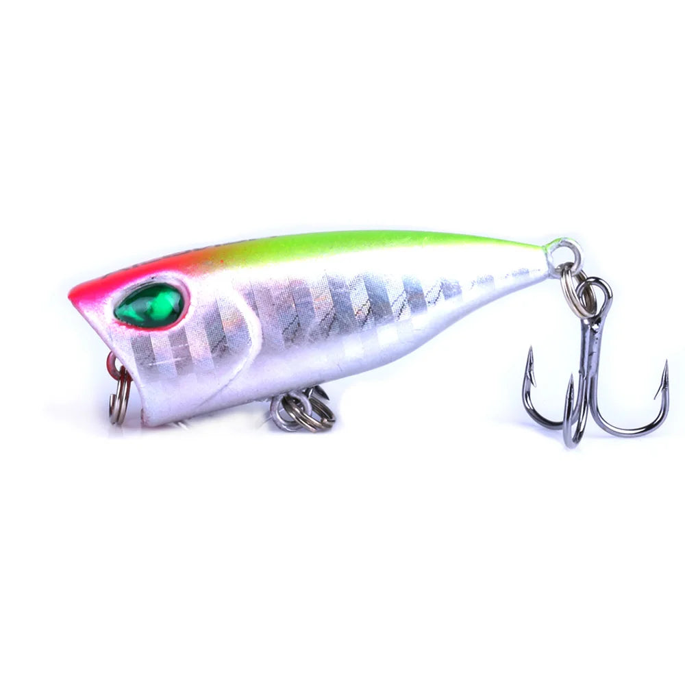 4cm 3.3g Mini Popper Crankbaits Fishing Lures Artificial Wobblers For Trolling Pike 3d Eyes Fish Topwater Swimbait Minnow