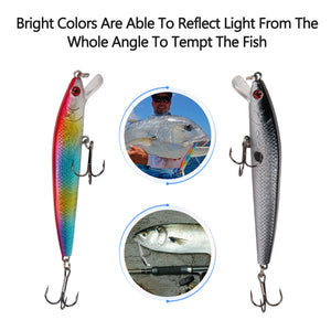10PCs/Bag 8-11g 10cm bait new Luya bait bionic plastic fishing gear bait set Colorful bait Fish loves it best Efficient fishing