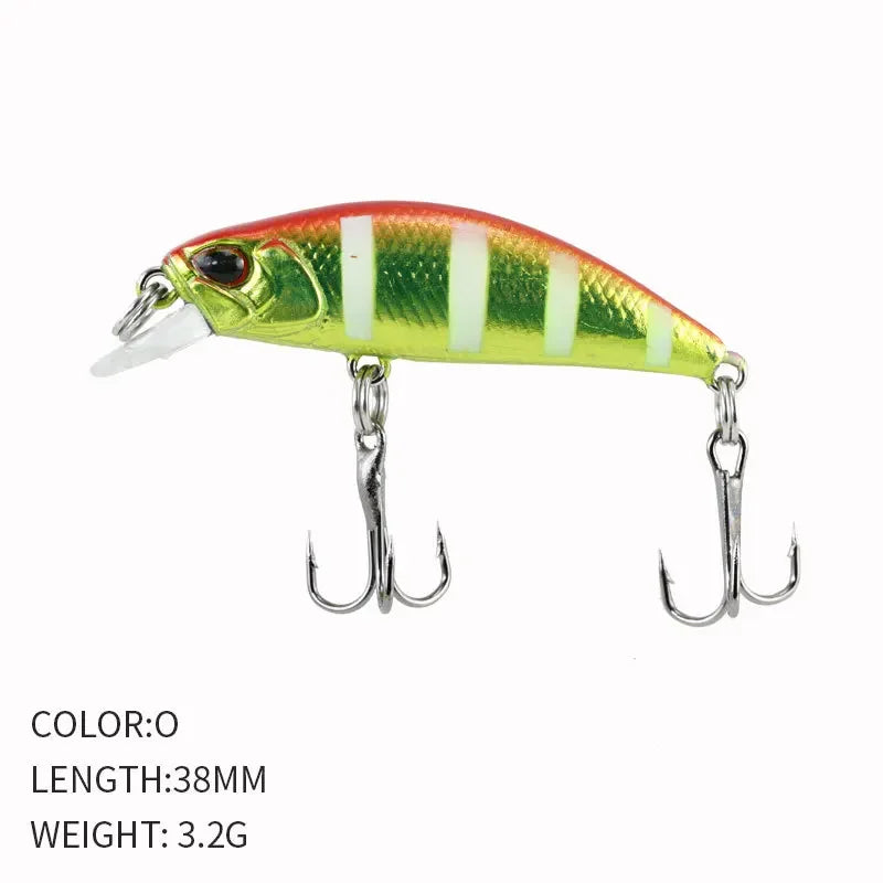 2024 Hot 38mm 3.2G Mini Sinking Minnow Fishing Lures Jerkbaits Peche Artificial Bait Wobbler Lure for Trout Bass Carp Fishing