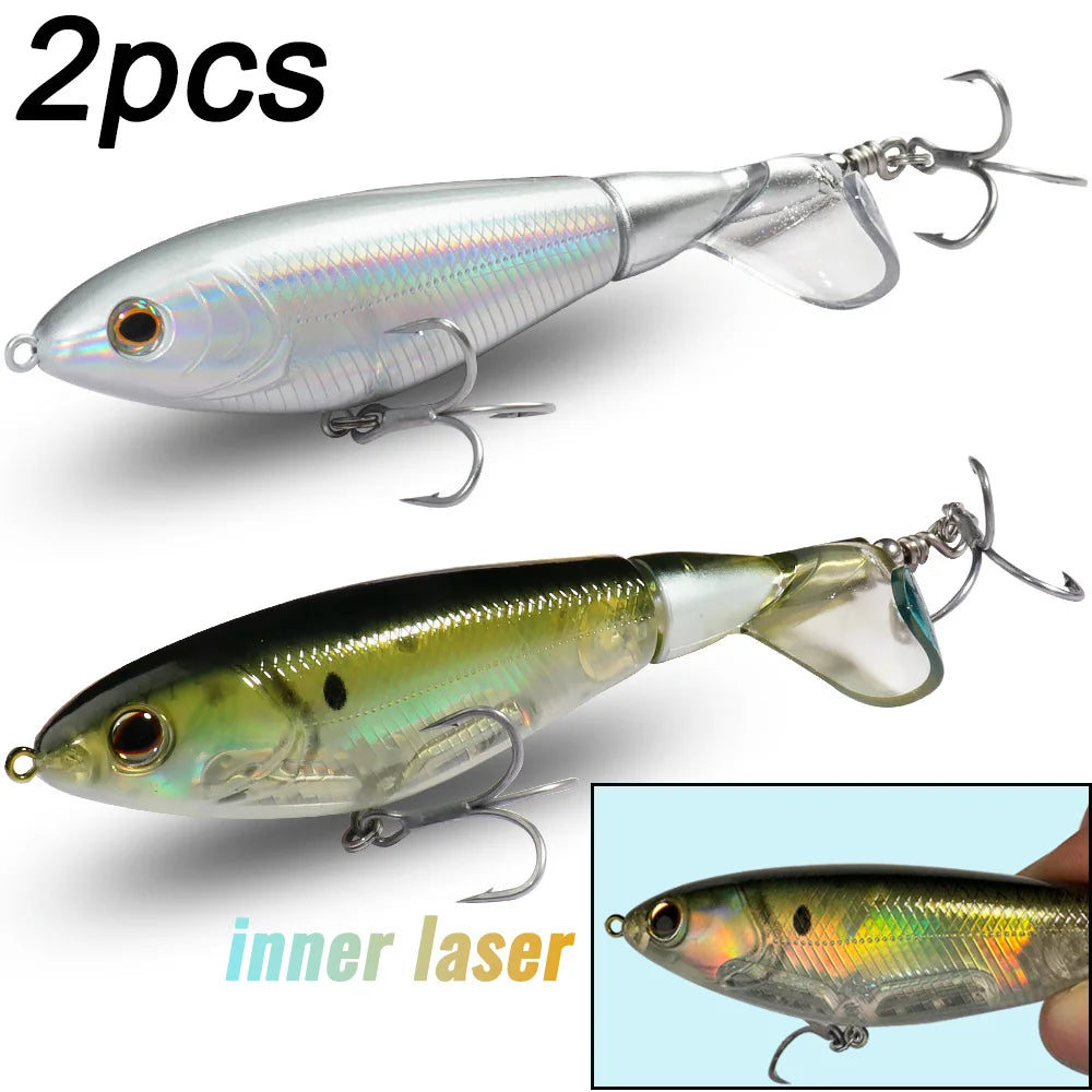 Propeller Plopper 20g 27g Bait 5X Strong Hook Swimbait Pesca Spin Tail Wobbler Spinnerbait Fishing Topwater Crankbait Lure Kit