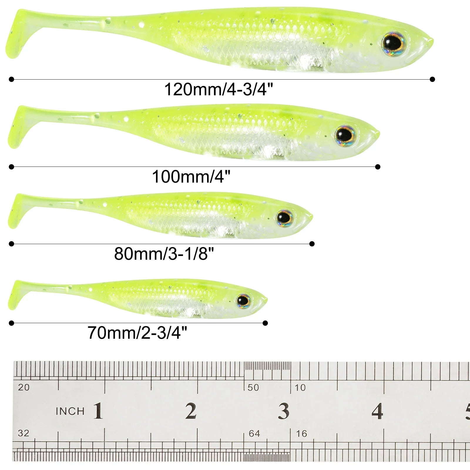 Dr.Fish 5/6pcs Fishing Soft Plastic Lures Silicone Bait Paddle Tail Shad Worm Swimbaits Freshwater Bass Trout 70mm 80mm 100mm