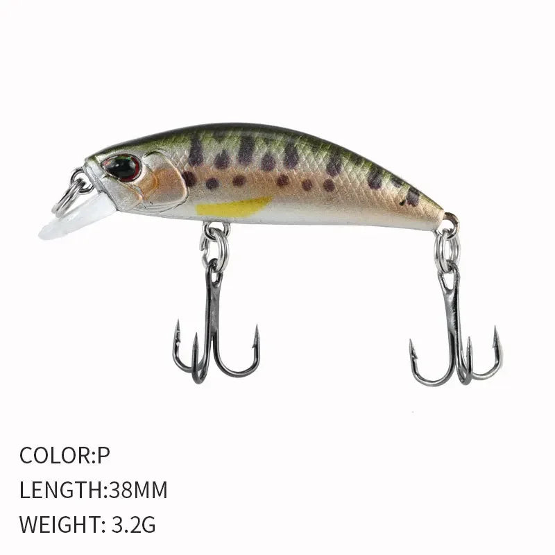 2024 Hot 38mm 3.2G Mini Sinking Minnow Fishing Lures Jerkbaits Peche Artificial Bait Wobbler Lure for Trout Bass Carp Fishing