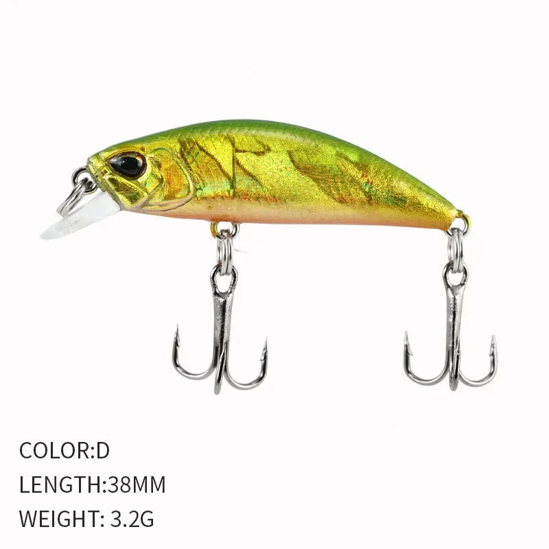 2024 Hot 38mm 3.2G Mini Sinking Minnow Fishing Lures Jerkbaits Peche Artificial Bait Wobbler Lure for Trout Bass Carp Fishing