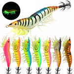 AS Hard Bait Glow Soft Shrimp Hook Crowns 24g Noise Sound Squid Jigs Sea Fishing Lure Set Artificial Cuttlefish Octopus