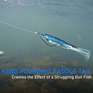 Dr.Fish 5/6pcs Fishing Soft Plastic Lures Silicone Bait Paddle Tail Shad Worm Swimbaits Freshwater Bass Trout 70mm 80mm 100mm