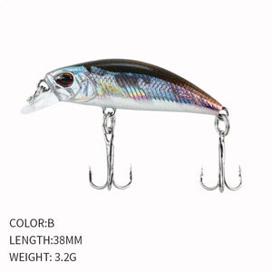 2024 Hot 38mm 3.2G Mini Sinking Minnow Fishing Lures Jerkbaits Peche Artificial Bait Wobbler Lure for Trout Bass Carp Fishing