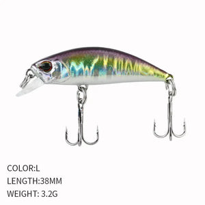 2024 Hot 38mm 3.2G Mini Sinking Minnow Fishing Lures Jerkbaits Peche Artificial Bait Wobbler Lure for Trout Bass Carp Fishing