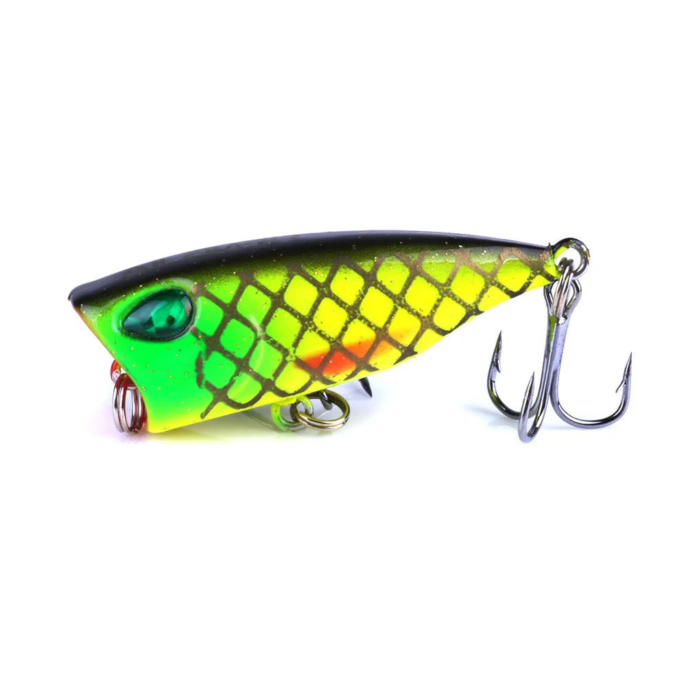4cm 3.3g Mini Popper Crankbaits Fishing Lures Artificial Wobblers For Trolling Pike 3d Eyes Fish Topwater Swimbait Minnow