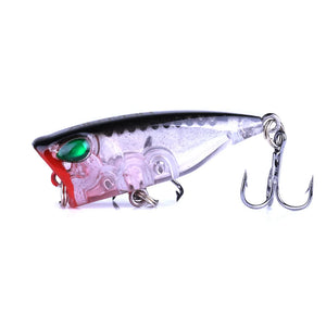 4cm 3.3g Mini Popper Crankbaits Fishing Lures Artificial Wobblers For Trolling Pike 3d Eyes Fish Topwater Swimbait Minnow