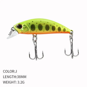 2024 Hot 38mm 3.2G Mini Sinking Minnow Fishing Lures Jerkbaits Peche Artificial Bait Wobbler Lure for Trout Bass Carp Fishing