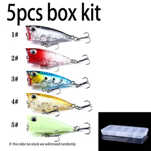 4cm 3.3g Mini Popper Crankbaits Fishing Lures Artificial Wobblers For Trolling Pike 3d Eyes Fish Topwater Swimbait Minnow