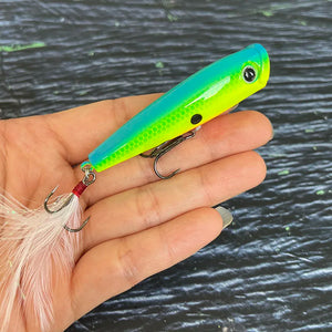 65mm 7g Surface Popper Fishing Lures Long Casting Artificial Bait Topwater Pencil Swimbait Wobblers for Pike Perch Equipment