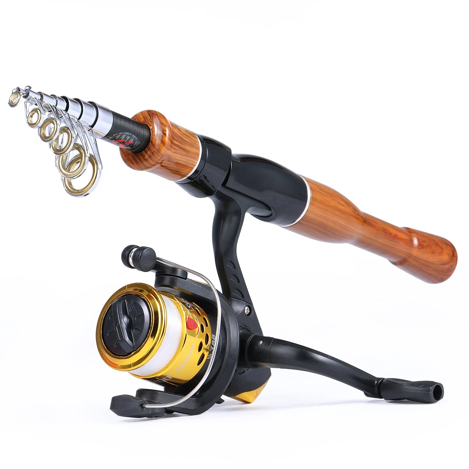 Sougayilang Spinning Fishing Combo 1.6m Carbon Fiber Spinning Rod and 5.2:1 High Speed Spinning Fishing Reel Fishing Kit Tackle