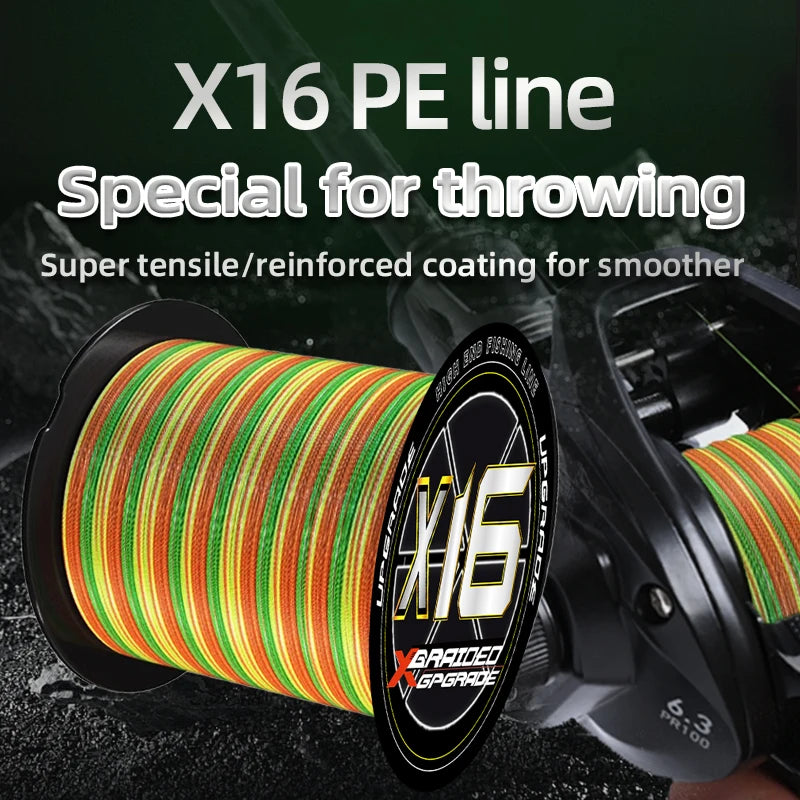 2025 New YGKX 16 Strand 300m/500m Japan PE Braided Super Strong Fishing Line Japan PE Braided Line Line Fishing Line Floating