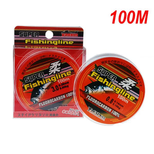 100M Super Strong Fishing Line 100% Fluorocarbon Monofilament Nylon PA Tackle Wire Durable Fishing Line 0.8-6LB