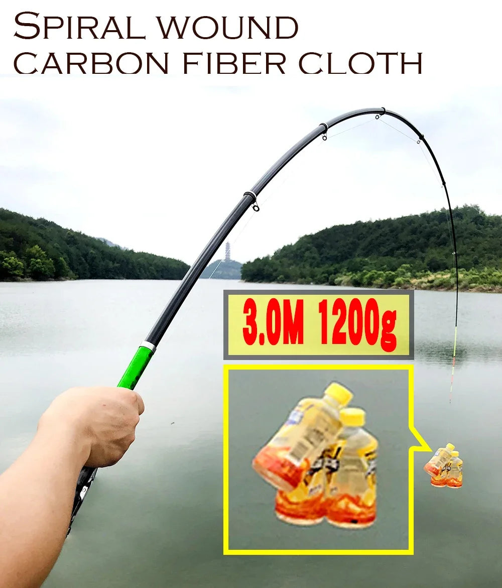 Spinning Fishing Set 1.5-3.0m Carbon Fiber Mini Spinning Fishing Rod and 5.5:1 Fishing Reel With Fishing Line Full Kit