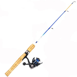 Sougayilang Ice Fishing Rod Combo Portable 2 Sections Ultralight Winter Fishing Rod and Reel Set 71cm 68cm Spinning Rod Set