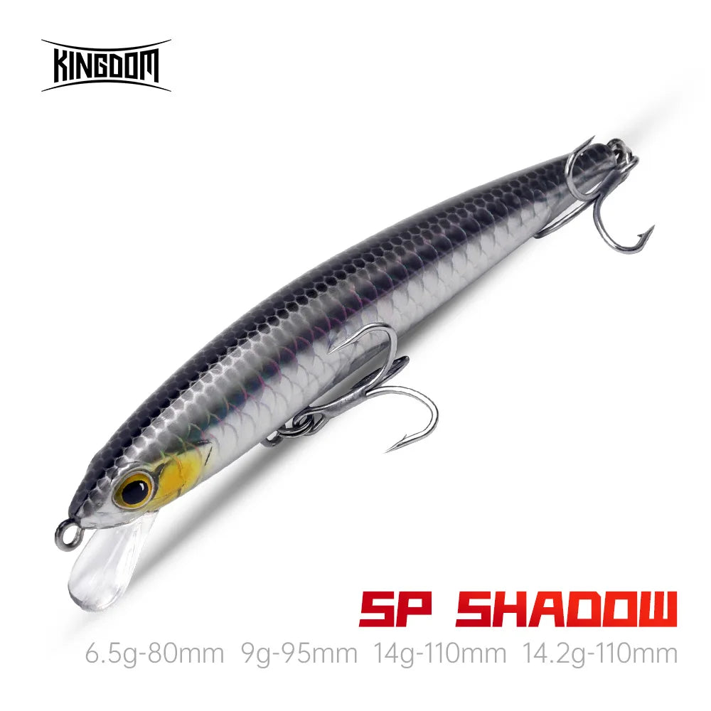 KINGDOM SP Shadow Suspending Minnow 6.5g 9g 14g 14.2g Artificial Fishing Lure Jerkbait Wobblers Bass Pike Swimbait Fishing Lures