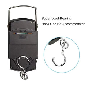 Handheld Hanging Scale 50kg Portable Digital Hook Scale Battery Powered ABS Plastic LCD Backlight Travel Luggage Courier Use