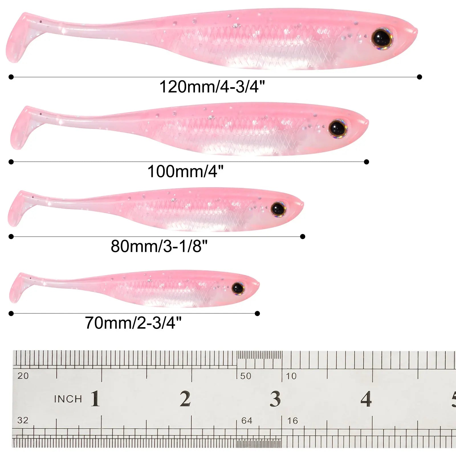 Dr.Fish 5/6pcs Fishing Soft Plastic Lures Silicone Bait Paddle Tail Shad Worm Swimbaits Freshwater Bass Trout 70mm 80mm 100mm