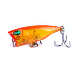 4cm 3.3g Mini Popper Crankbaits Fishing Lures Artificial Wobblers For Trolling Pike 3d Eyes Fish Topwater Swimbait Minnow