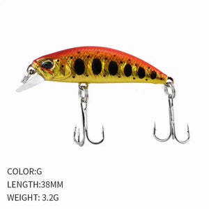 2024 Hot 38mm 3.2G Mini Sinking Minnow Fishing Lures Jerkbaits Peche Artificial Bait Wobbler Lure for Trout Bass Carp Fishing