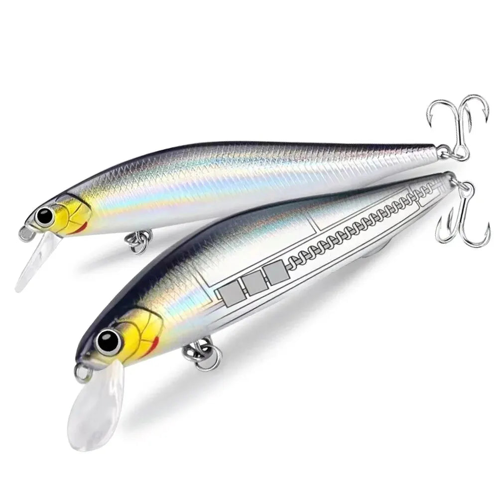 Sinking Minnow Lure 14g Long Shot Wobbler Magnetic Boost Swimbait Carp Fishing Tackle Hook Crankbait Jerkbait Silicone Bait