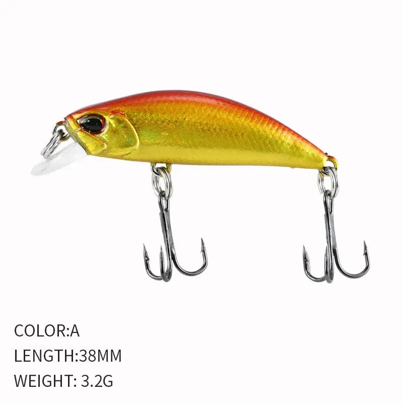 2024 Hot 38mm 3.2G Mini Sinking Minnow Fishing Lures Jerkbaits Peche Artificial Bait Wobbler Lure for Trout Bass Carp Fishing