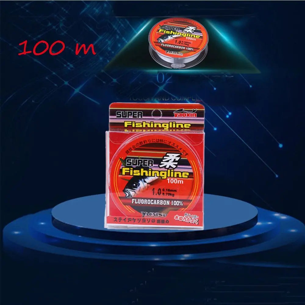 100M Super Strong Fishing Line 100% Fluorocarbon Monofilament Nylon PA Tackle Wire Durable Fishing Line 0.8-6LB