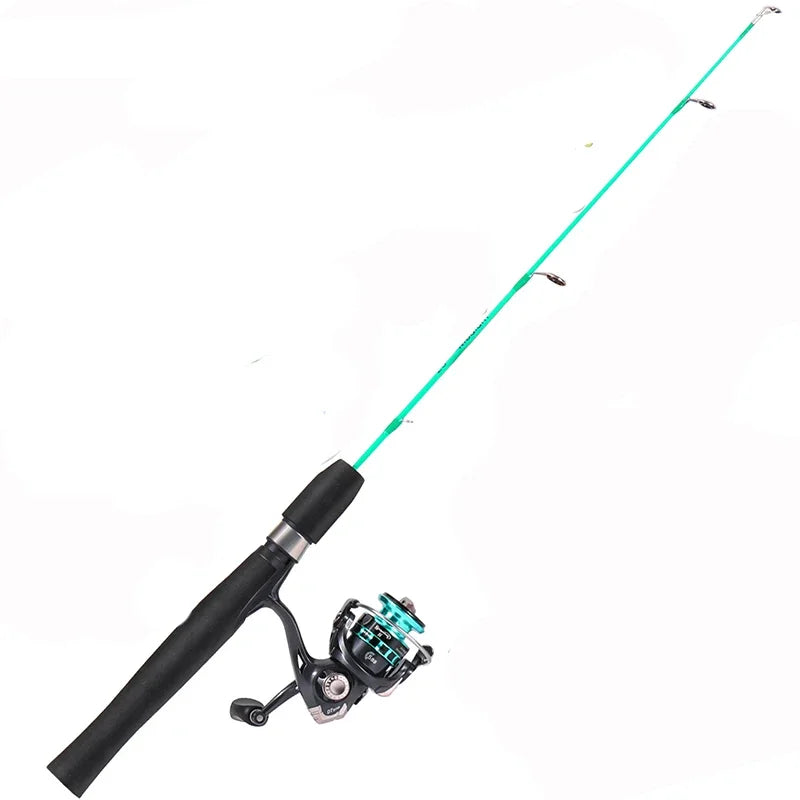 Sougayilang Ice Fishing Rod Combo Portable 2 Sections Ultralight Winter Fishing Rod and Reel Set 71cm 68cm Spinning Rod Set