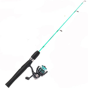 Sougayilang Ice Fishing Rod Combo Portable 2 Sections Ultralight Winter Fishing Rod and Reel Set 71cm 68cm Spinning Rod Set