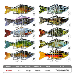 Mini Multi Jointed Swimbait Fishing Lure Flexible Fish Bait Bionic Crankbait Sinking Pesca Pike Bass Tackle