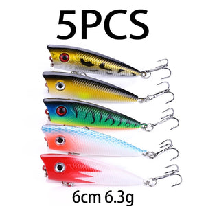 4cm 3.3g Mini Popper Crankbaits Fishing Lures Artificial Wobblers For Trolling Pike 3d Eyes Fish Topwater Swimbait Minnow