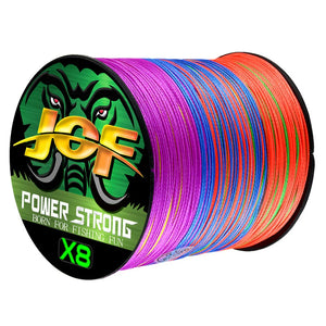 JOF Fishing Line 8 Braided Multifilament PE 300M 500M 1000M Durable Smooth Anti-Bite Woven Thread Accessories Japanese Tackle