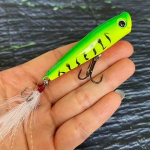 65mm 7g Surface Popper Fishing Lures Long Casting Artificial Bait Topwater Pencil Swimbait Wobblers for Pike Perch Equipment