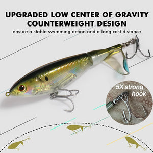 Propeller Plopper 20g 27g Bait 5X Strong Hook Swimbait Pesca Spin Tail Wobbler Spinnerbait Fishing Topwater Crankbait Lure Kit