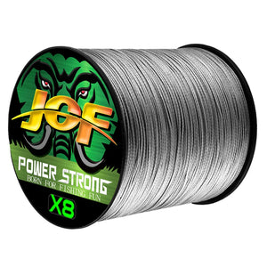 JOF Fishing Line 8 Braided Multifilament PE 300M 500M 1000M Durable Smooth Anti-Bite Woven Thread Accessories Japanese Tackle