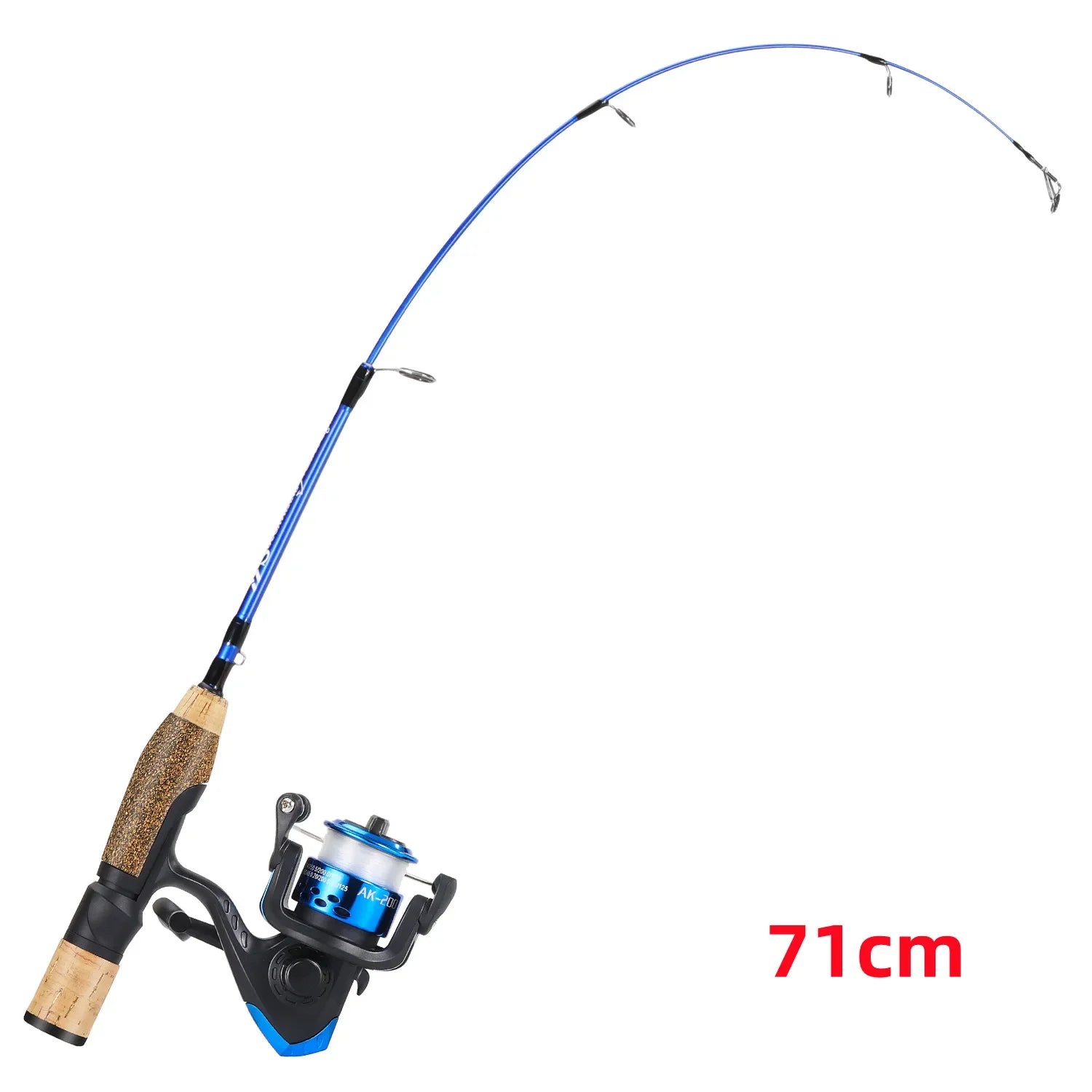Sougayilang Ice Fishing Rod Combo Portable 2 Sections Ultralight Winter Fishing Rod and Reel Set 71cm 68cm Spinning Rod Set