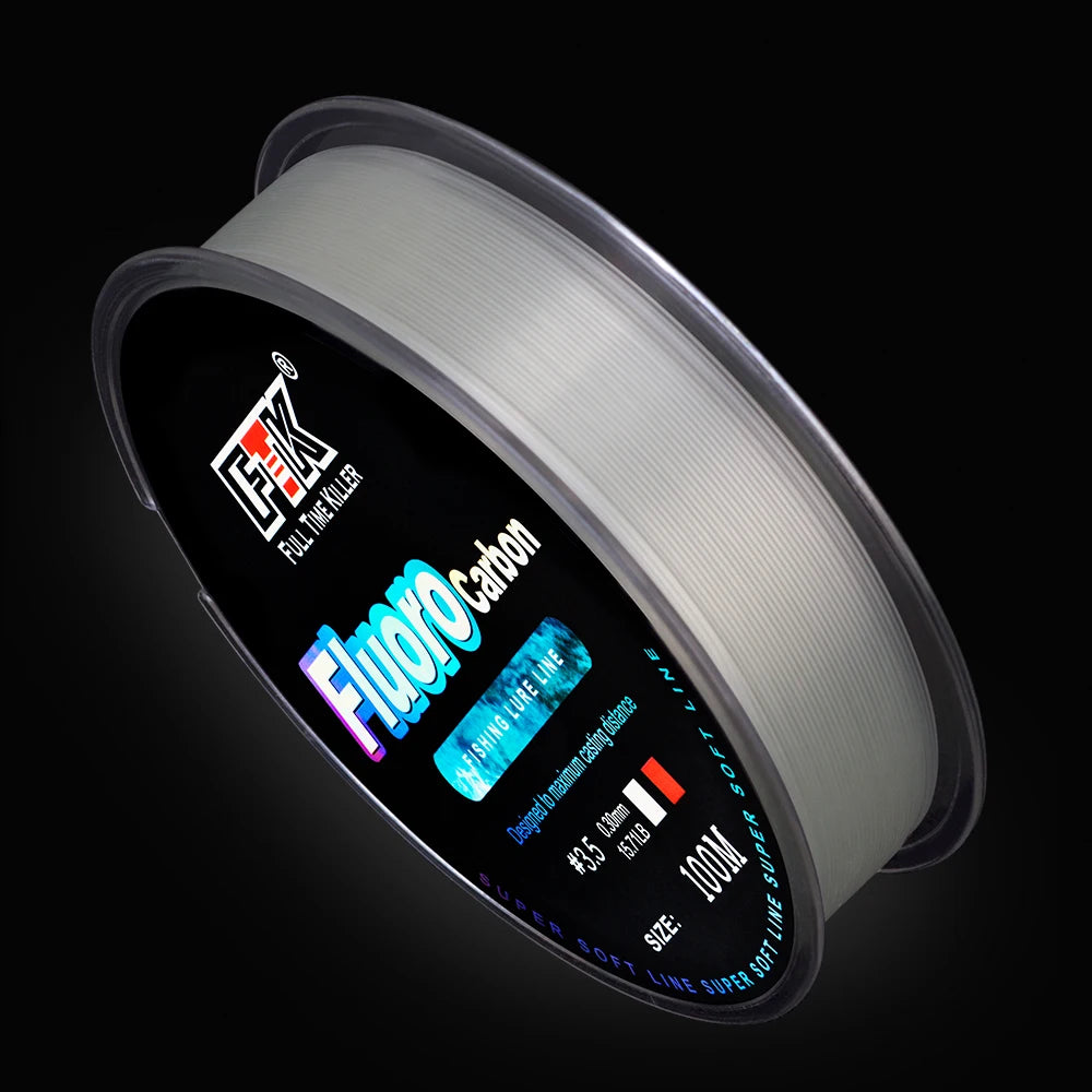 FTK 100m 4.13-34.32LB Fluorocarbon Fishing Lure Line green Carbon Fiber Fly Fishing Line Super Soft Line Pesca