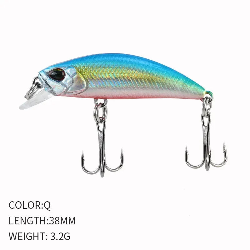 2024 Hot 38mm 3.2G Mini Sinking Minnow Fishing Lures Jerkbaits Peche Artificial Bait Wobbler Lure for Trout Bass Carp Fishing