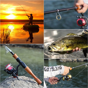 Sougayilang Spinning Fishing Combo 1.6m Carbon Fiber Spinning Rod and 5.2:1 High Speed Spinning Fishing Reel Fishing Kit Tackle