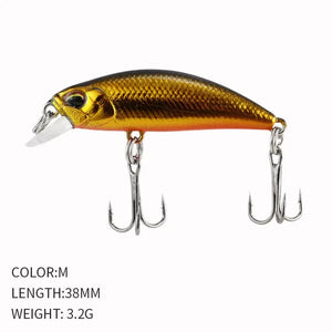 2024 Hot 38mm 3.2G Mini Sinking Minnow Fishing Lures Jerkbaits Peche Artificial Bait Wobbler Lure for Trout Bass Carp Fishing