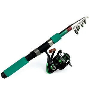 1pc Portable Fishing Rod Combo 2.1-3.6M Telescopic Carbon Fishing Rod With Fishing Reel1000-5000 Kit Carp Fishing Accessories