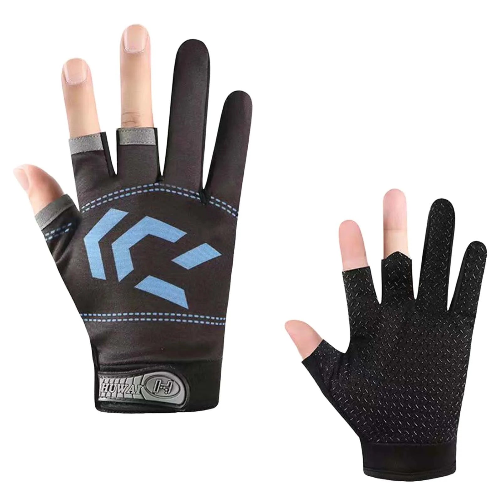 1/2 pair Fishing Gloves Sun Protection 3 Cut Fingers Anti-Slip Breathable Fishing Gloves Suitable for Outdoor Activities