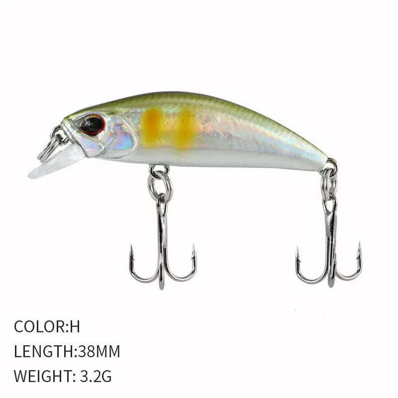 2024 Hot 38mm 3.2G Mini Sinking Minnow Fishing Lures Jerkbaits Peche Artificial Bait Wobbler Lure for Trout Bass Carp Fishing
