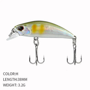 2024 Hot 38mm 3.2G Mini Sinking Minnow Fishing Lures Jerkbaits Peche Artificial Bait Wobbler Lure for Trout Bass Carp Fishing